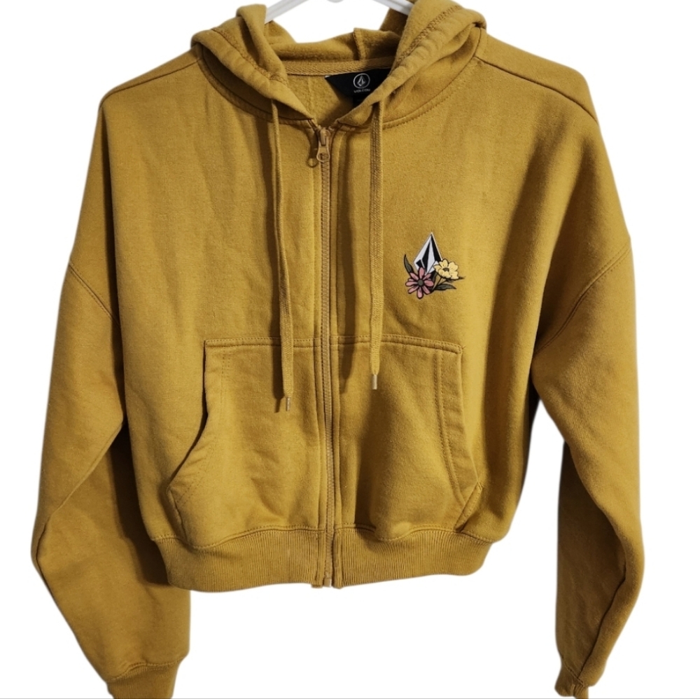 NWOT. Volcom " True To This" Cropped Zip Up Hoodie Sz.XS